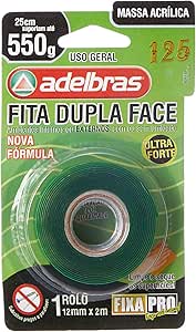 FITA DUPLA FACE ADELBRAS MASSA ACR 12MMX2M