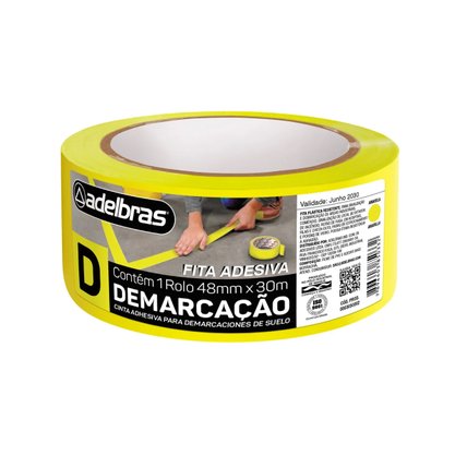 FITA PVC ADELBRAS DEMARCACAO SOLO AMARELA 48MMX14M