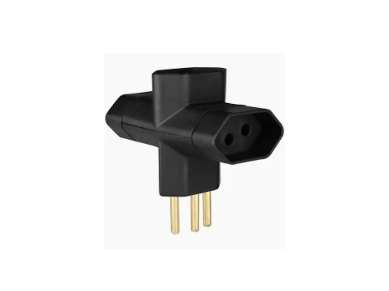 PINO ADAPTADOR MARGIRIUS RETO 2P+T 10A PRETO